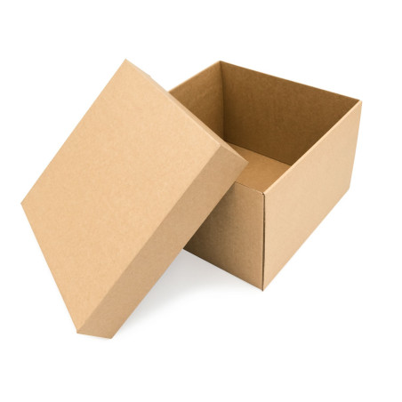 Braune quadratische mittelgroße Geschenkbox mit Deckel