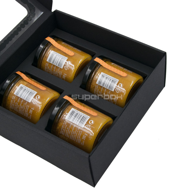 Schwarze quadratische Box ohne Fenster für Geschäftsgeschenke
