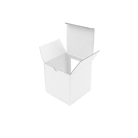 Weiße Würfel-Geschenkbox mit klarem Fenster für Kerzenverpackung