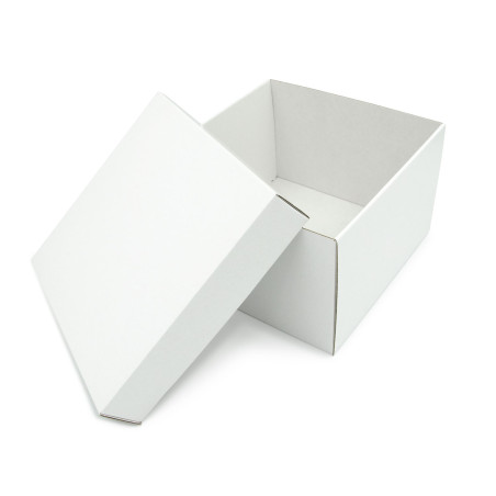 Weiße quadratische mittelgroße Geschenkbox mit Deckel