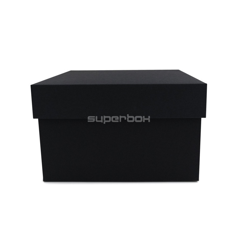 Schwarze quadratische mittelgroße Geschenkbox mit Deckel