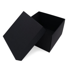 Schwarze quadratische mittelgroße Geschenkbox mit Deckel