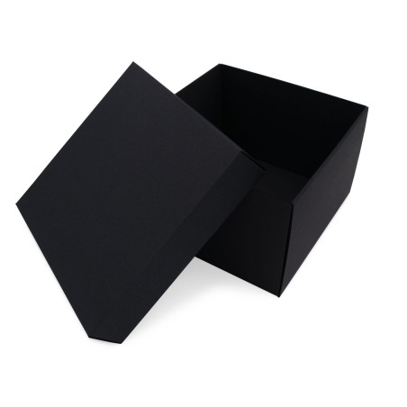 Schwarze quadratische mittelgroße Geschenkbox mit Deckel