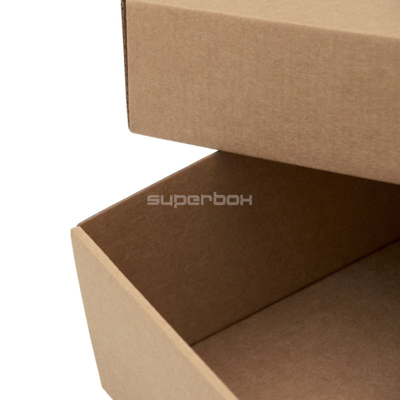 Braune quadratische Box, 8 cm hoch, mit Deckel
