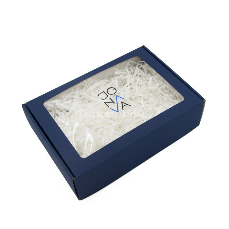 Blaue Geschenkbox mit Fenster, A4-Format Blaue Geschenkbox mit Fenster, A4-Format