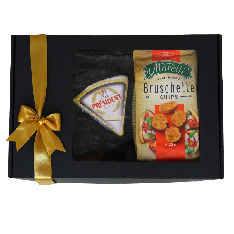 Schwarze A4-Geschenkbox mit Platz für Logo