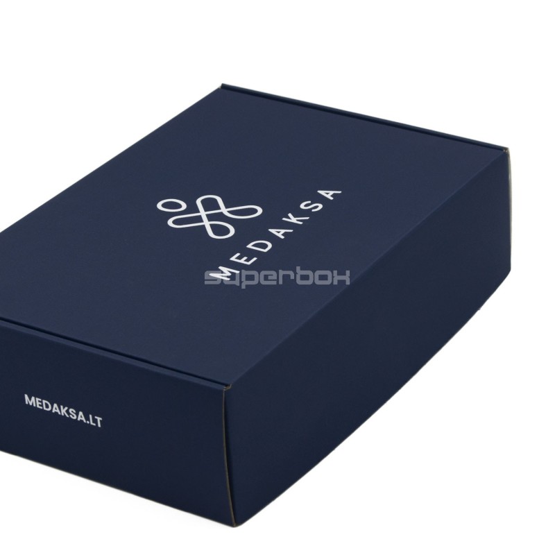 Blaue Geschenkbox A4-Format, innen weiß Blaue Geschenkbox A4-Format, innen weiß