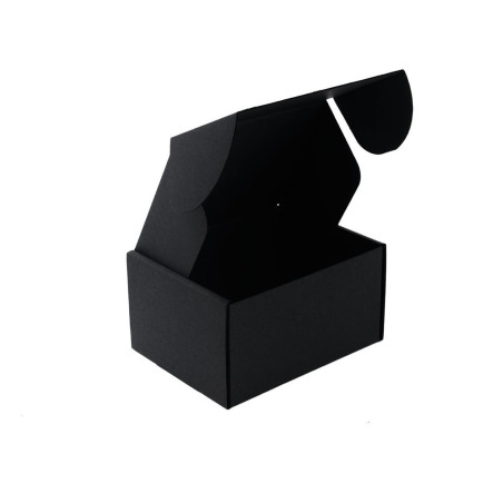 Kleine schwarze Geschenkbox aus Wellpappe