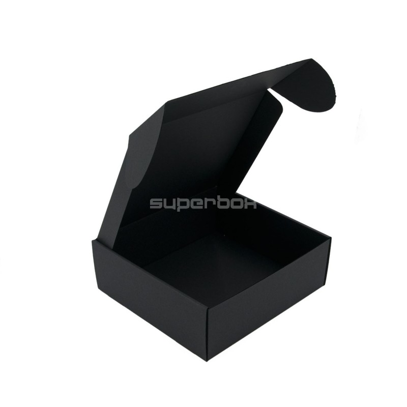 Schwarze quadratische Box, 9 cm hoch