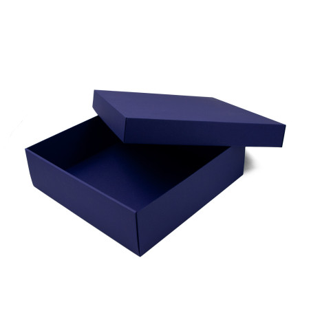 Große blaue quadratische Geschenkbox, Höhe 10 cm