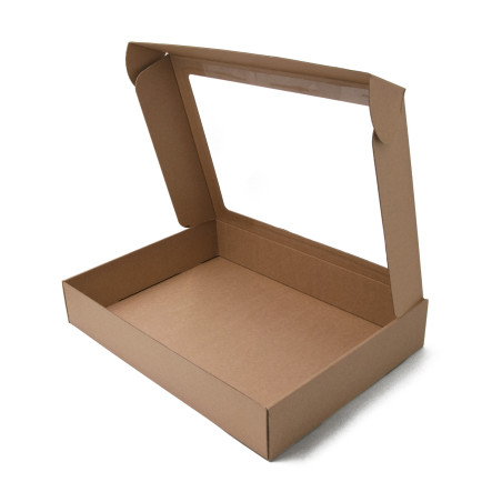 Schnellschließende Box mit Fenster zum Verpacken von Artikeln