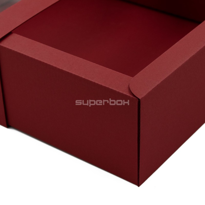 Rote luxuriöse Streichholzschachtel-Stil Geschenkbox mit Fenster
