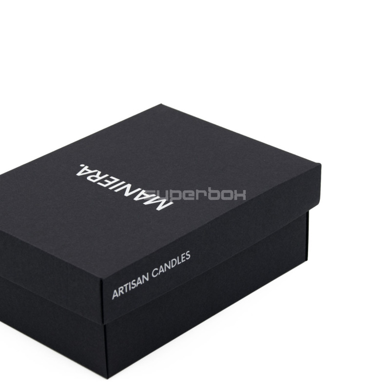 Schwarze rechteckige Geschenkbox mit Deckel