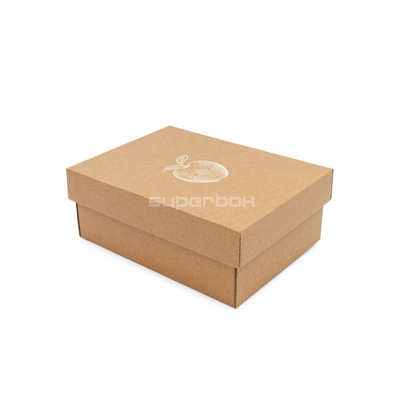 Braune rechteckige Geschenkbox mit Deckel