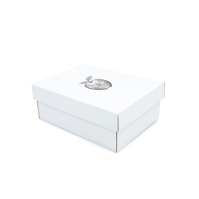 Weiße rechteckige Geschenkbox aus Karton mit Deckel