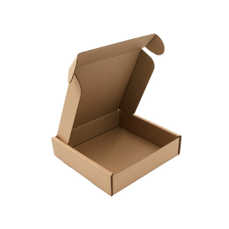 Braune niedrige quadratische Versandbox, 5 cm Höhe