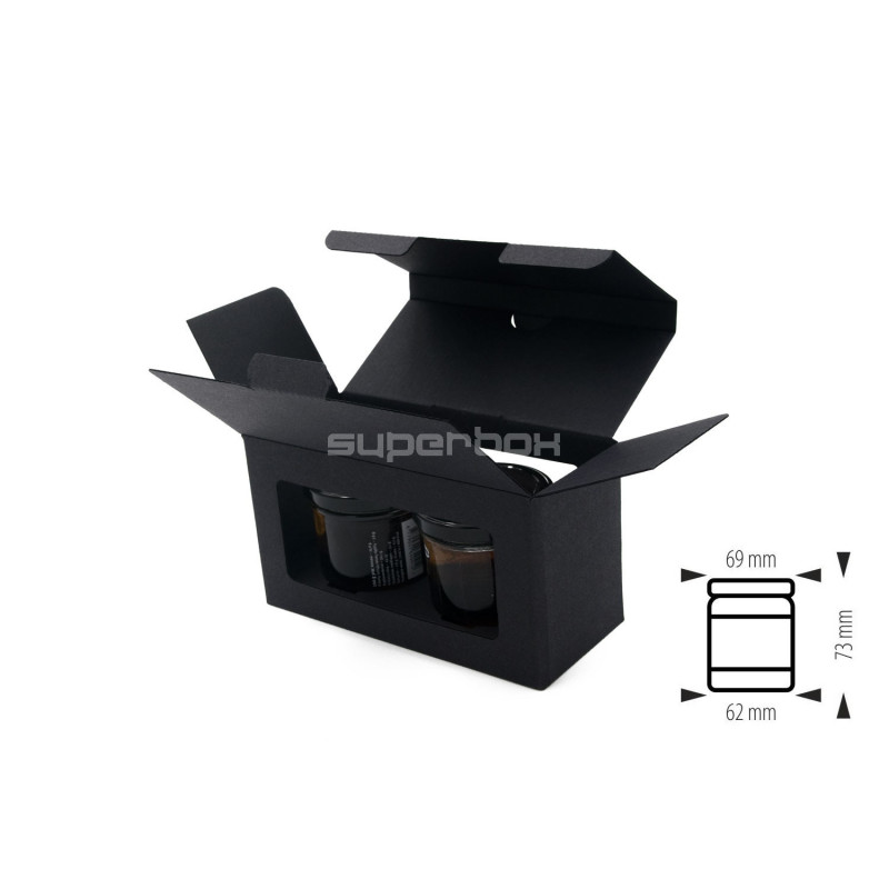 Original schwarze Geschenkbox für zwei Gläser