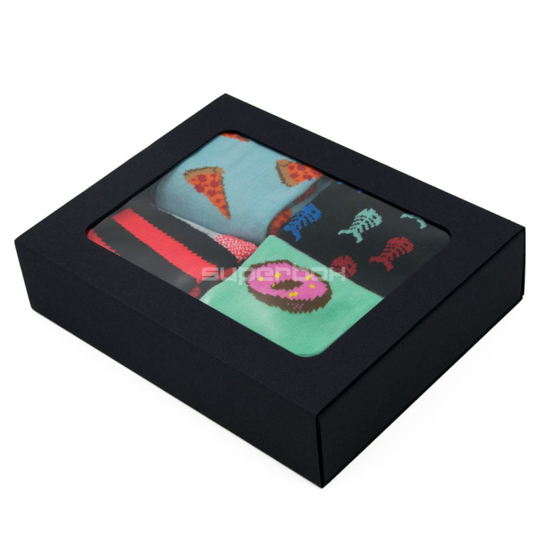 Schwarze Hülse Geschenkbox mit klarem Fenster