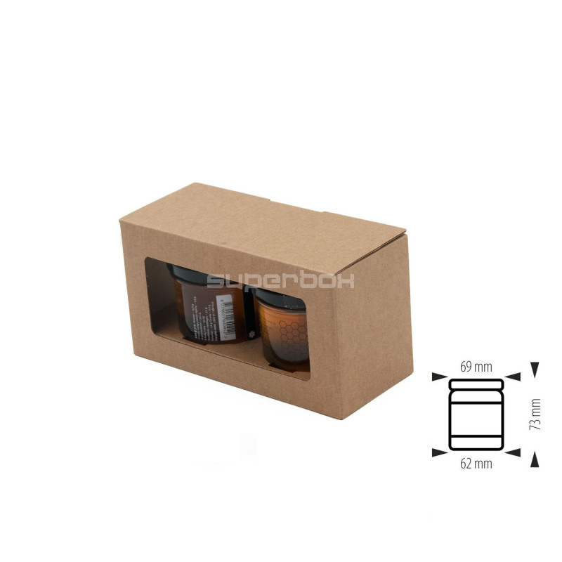 Original braune Geschenkbox für zwei Gläser