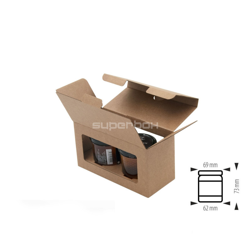Original braune Geschenkbox für zwei Gläser