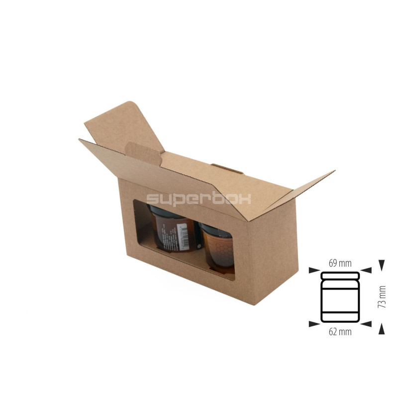 Original braune Geschenkbox für zwei Gläser