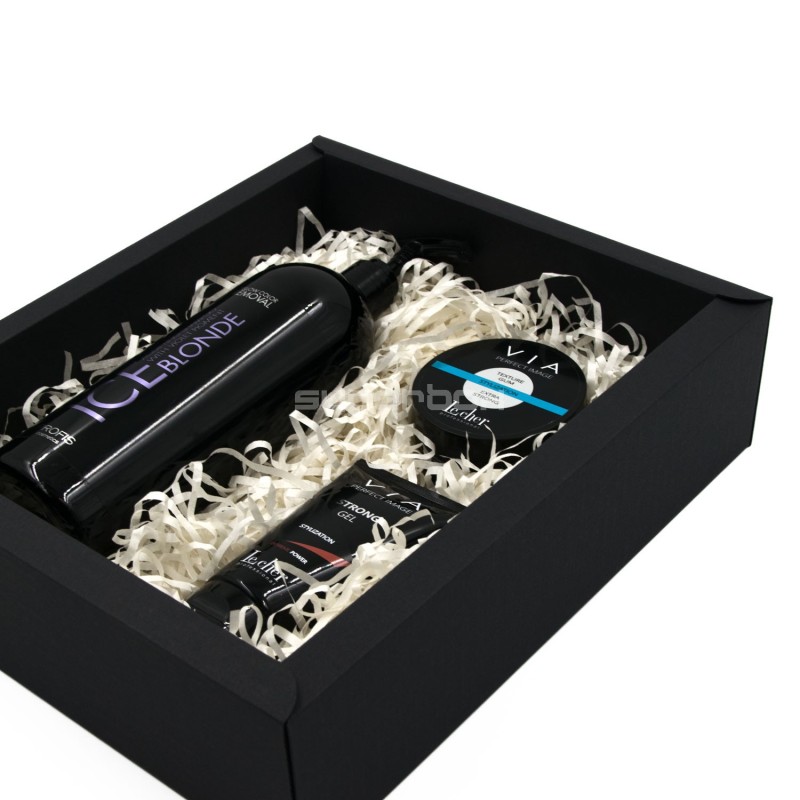 Schwarze luxuriöse Karton-Schiebehülle Geschenkbox
