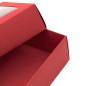 Rote zweiteilige Schachtel mit Fenster | 200x110x50 mm | Superbox