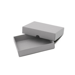 Kleine steingraue Box mit Deckel
