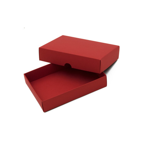 Kleine rote Pappbox mit Deckel für Geldbörse