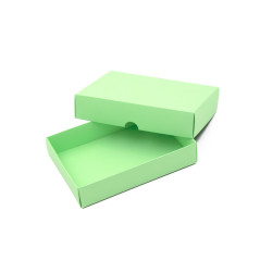 Hellgrüne Pappbox mit Deckel
