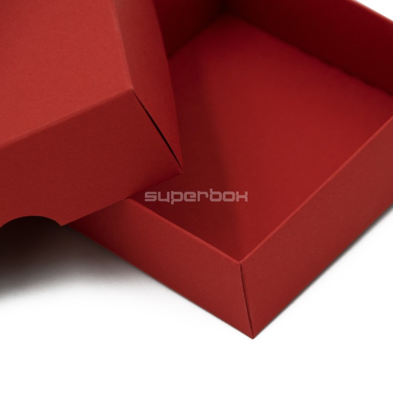 Rote zweiteilige kleine quadratische Kartongeschenkbox