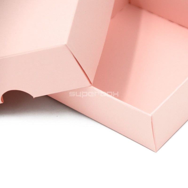 Pfirsichfarbene zweiteilige kleine quadratische Kartongeschenkbox
