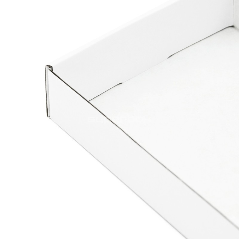 Weißes breites Tablett für Geschenksets, 23 cm lang