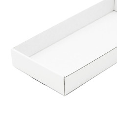 Weißes breites Tablett für Geschenksets, 23 cm lang