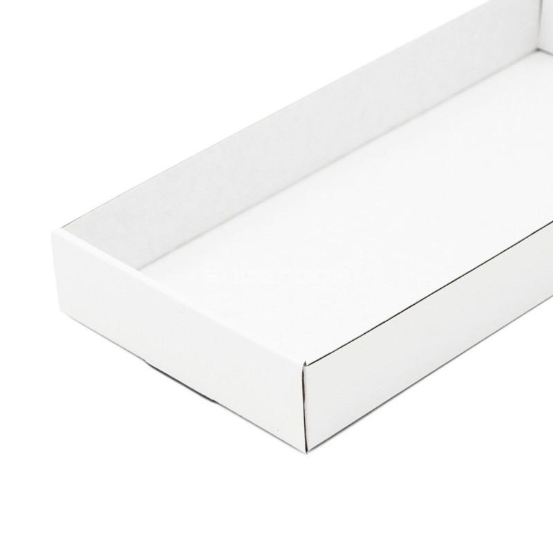 Weißes breites Tablett für Geschenksets, 23 cm lang