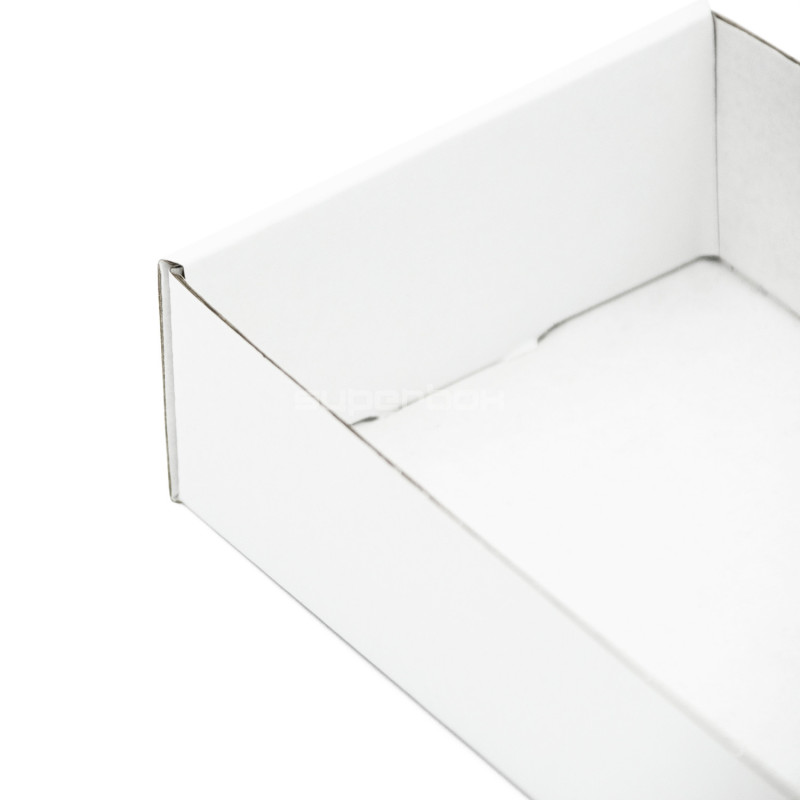 Weißes langes Tablett zum Verpacken von Geschenken, 26,5 cm lang
