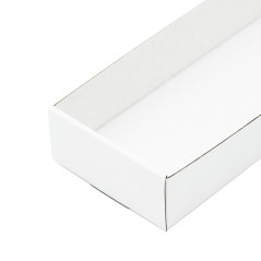 Weißes langes Tablett zum Verpacken von Geschenken, 26,5 cm lang