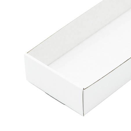 Weißes langes Tablett zum Verpacken von Geschenken, 26,5 cm lang
