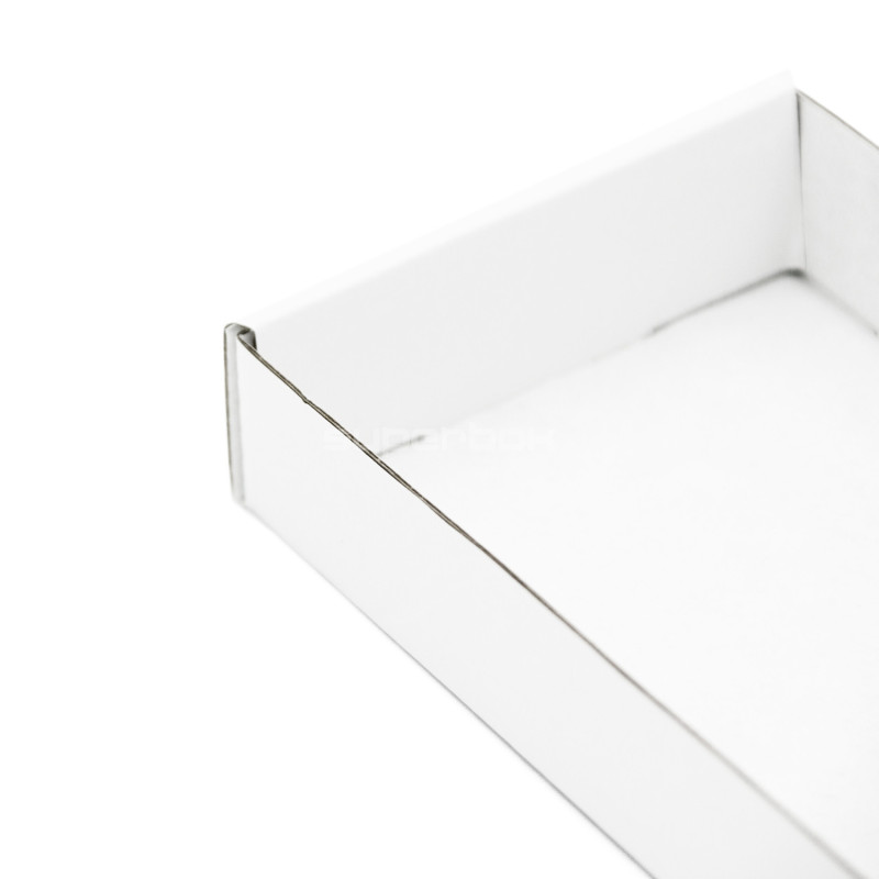 Weißes schmales Tablett für Geschenksets, 23 cm lang