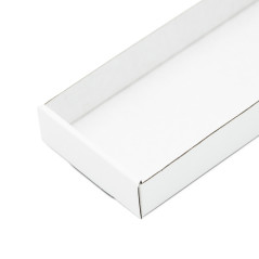 Weißes schmales Tablett für Geschenksets, 23 cm lang