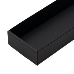 Schwarzes langes Tablett zum Verpacken von Geschenksets, 26,5 cm lang