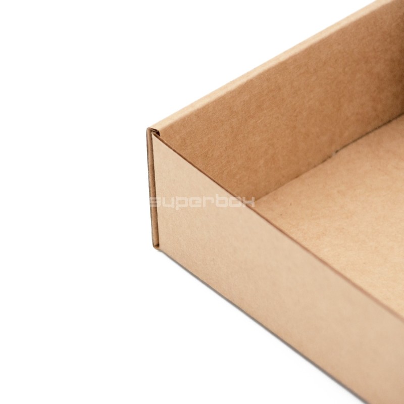 Braunes langes Tablett zum Verpacken von Geschenksets, 26,5 cm lang