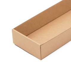Braunes langes Tablett zum Verpacken von Geschenksets, 26,5 cm lang
