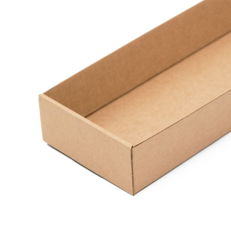 Braunes langes Tablett zum Verpacken von Geschenksets, 26,5 cm lang