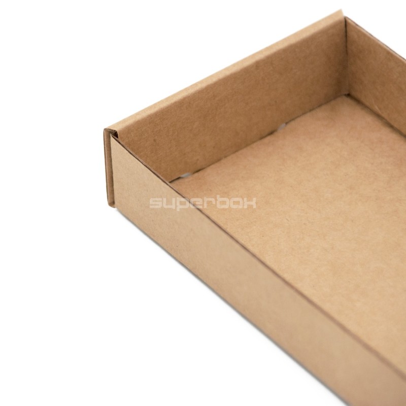 Braunes schmales Tablett zum Verpacken von Geschenksets, 23 cm lang