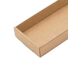 Braunes schmales Tablett zum Verpacken von Geschenksets, 23 cm lang
