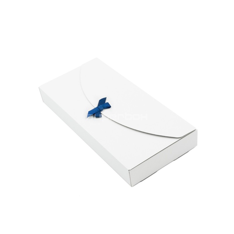 White Oblong Box with Ribbon Closure