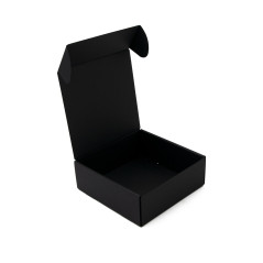Schwarze quadratische Schnellfaltbox, 6 cm tief