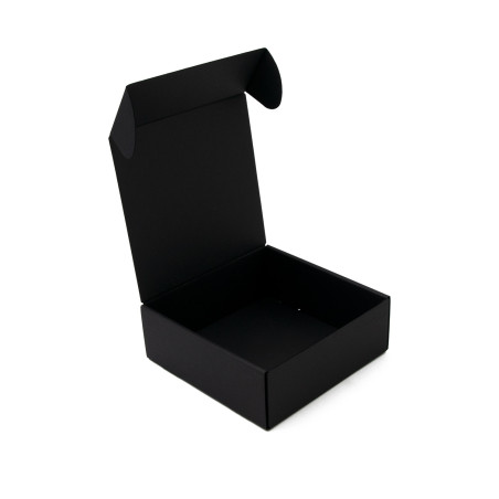 Schwarze quadratische Schnellfaltbox, 6 cm tief