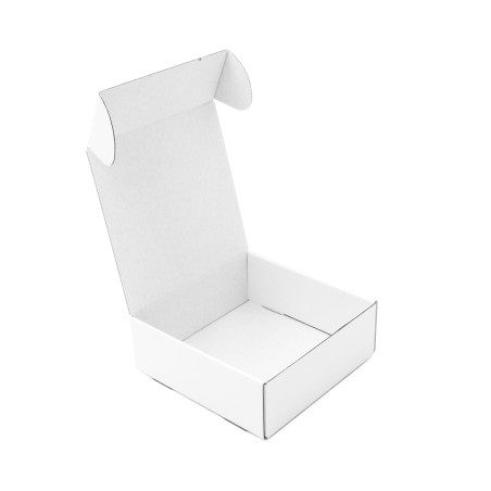 Weiße quadratische Schnellfaltbox, 6 cm tief